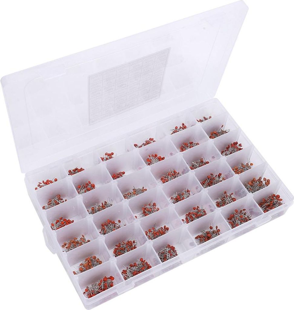 3600Pcs Keramik-Kondensator 36 Spezifikation InLine 1pF100nF 50V Klassifizierung Box Kit