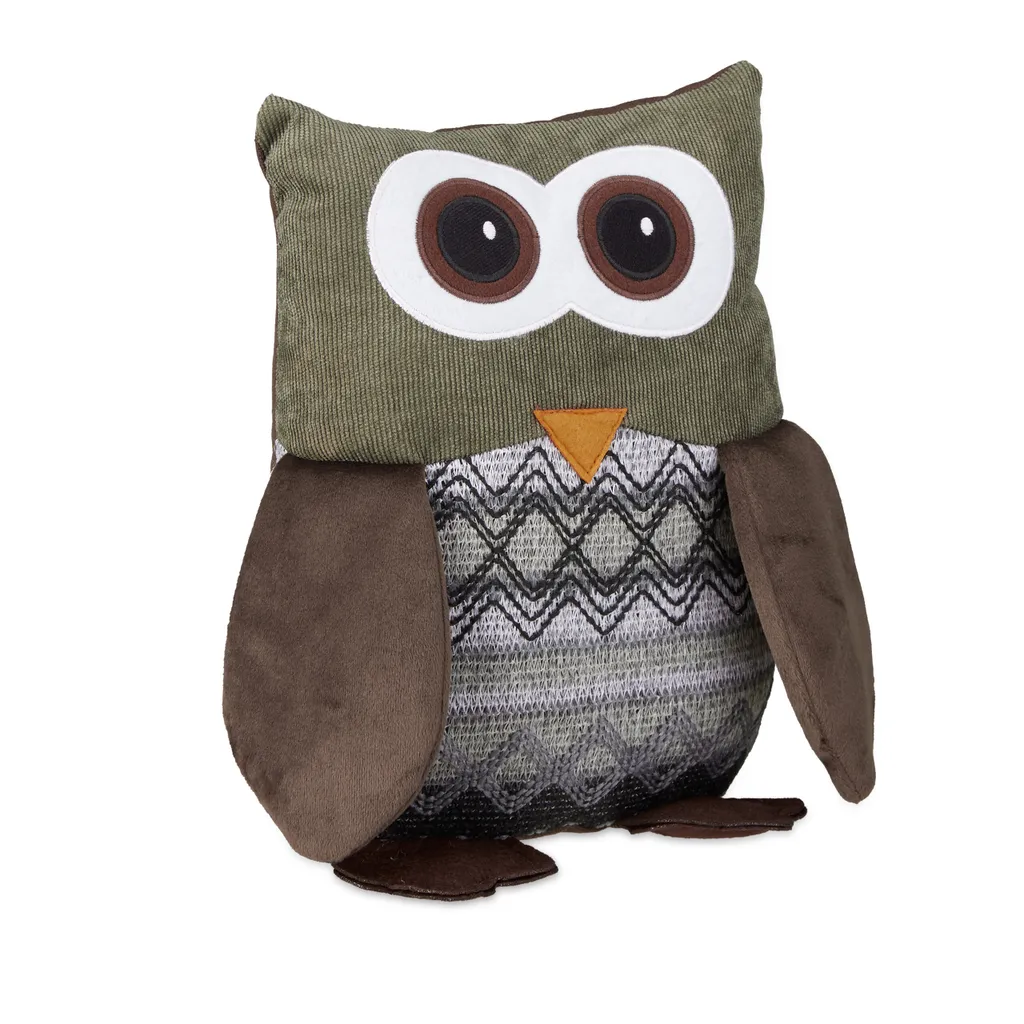 Cale-porte hibou pour chambre enfant - Lot de 9 butoirs textile souples
