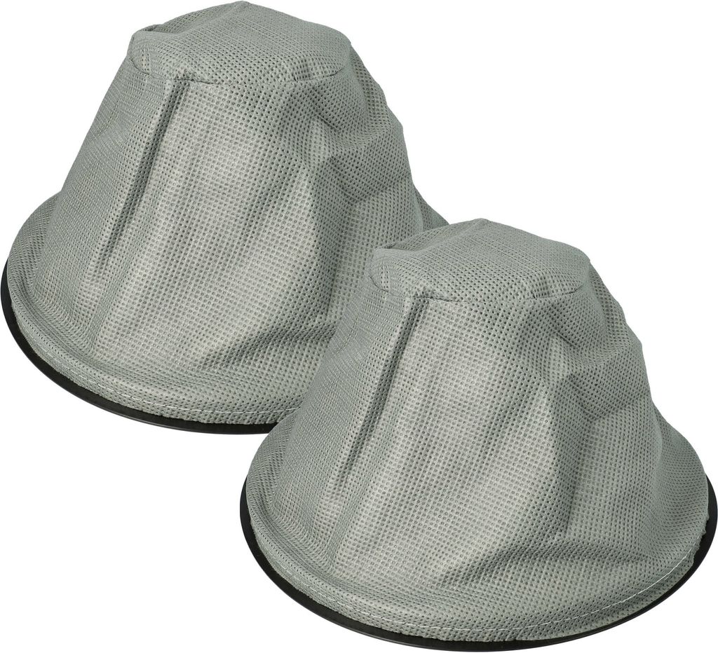 vhbw 2x Sackfilter kompatibel mit Einhell TC-AV 1720 DW Kaminsauger, Aschesauger - Ersatz-Filter, Abwaschbar Schwarz Grau