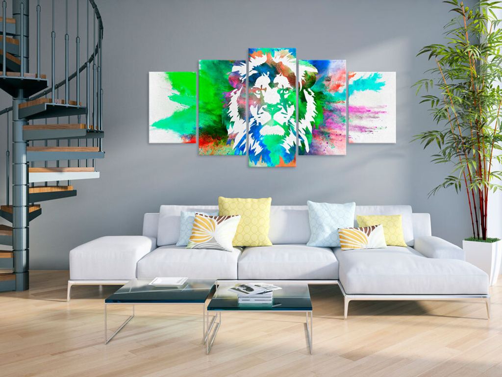 Akustikbild Abstrakt Tiere 200x100 cm 5-teilige Bilder Produktbild 