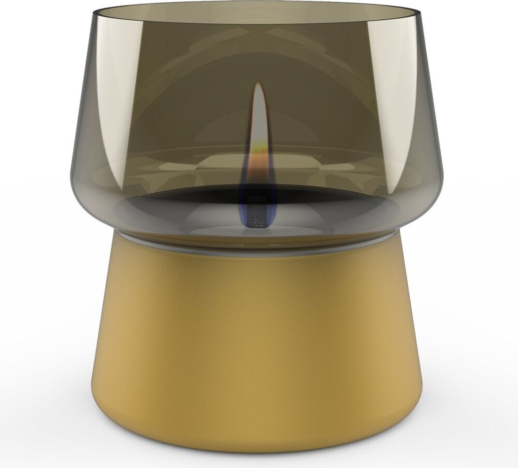 Tenderflame - Amaryllis Tischkerze aus 14-farbigem Glas, nachfüllbar, Gold/Champagner