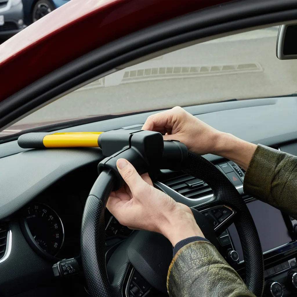 Griffe de volant robuste Relaxdays en acier avec serrure de sécurité pro