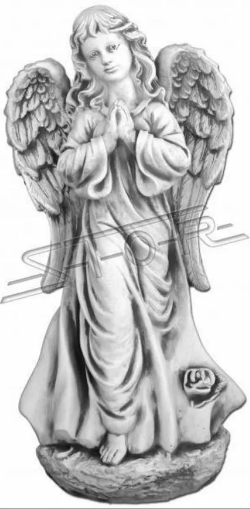 Sculpture d'Ange Gardien 78cm en Résine pour Ornement de Tombe et Parc
