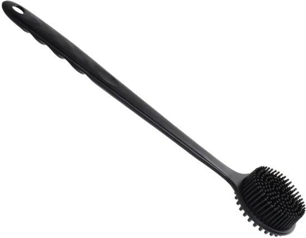 Brosse exfoliante en silicone pour le corps avec long manche ergonomique