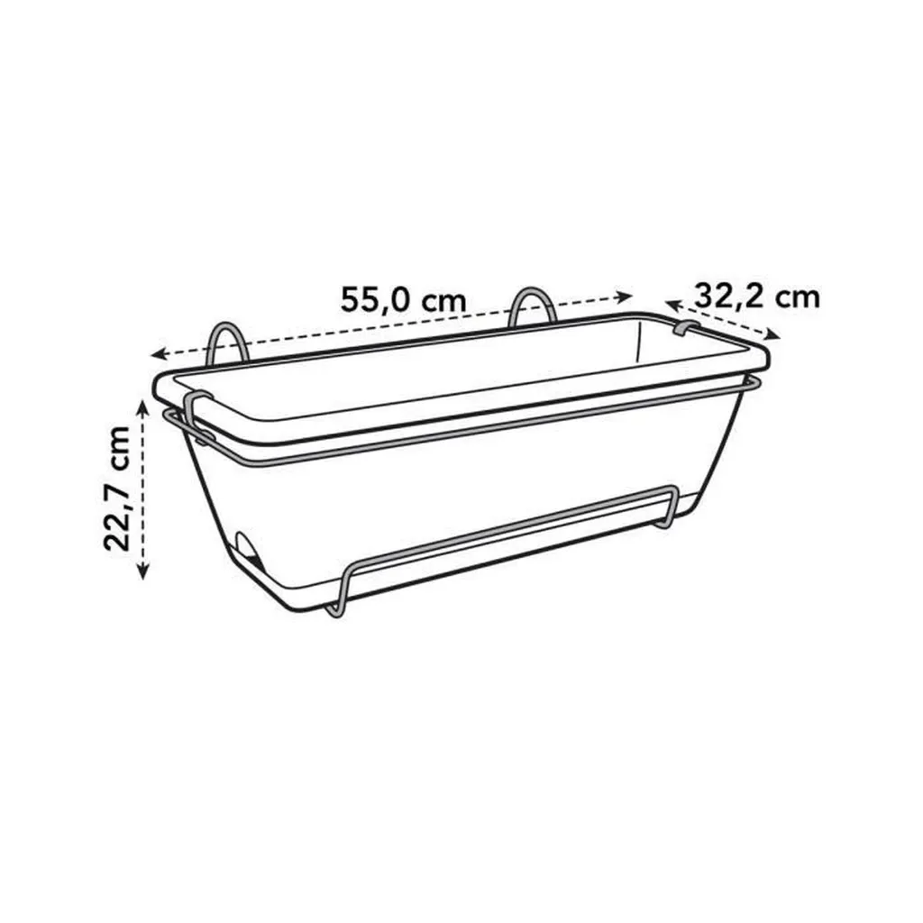 Bac à Fleurs XL 55 cm avec Support Inclus Elho Barcelona Marron Résistant - 4