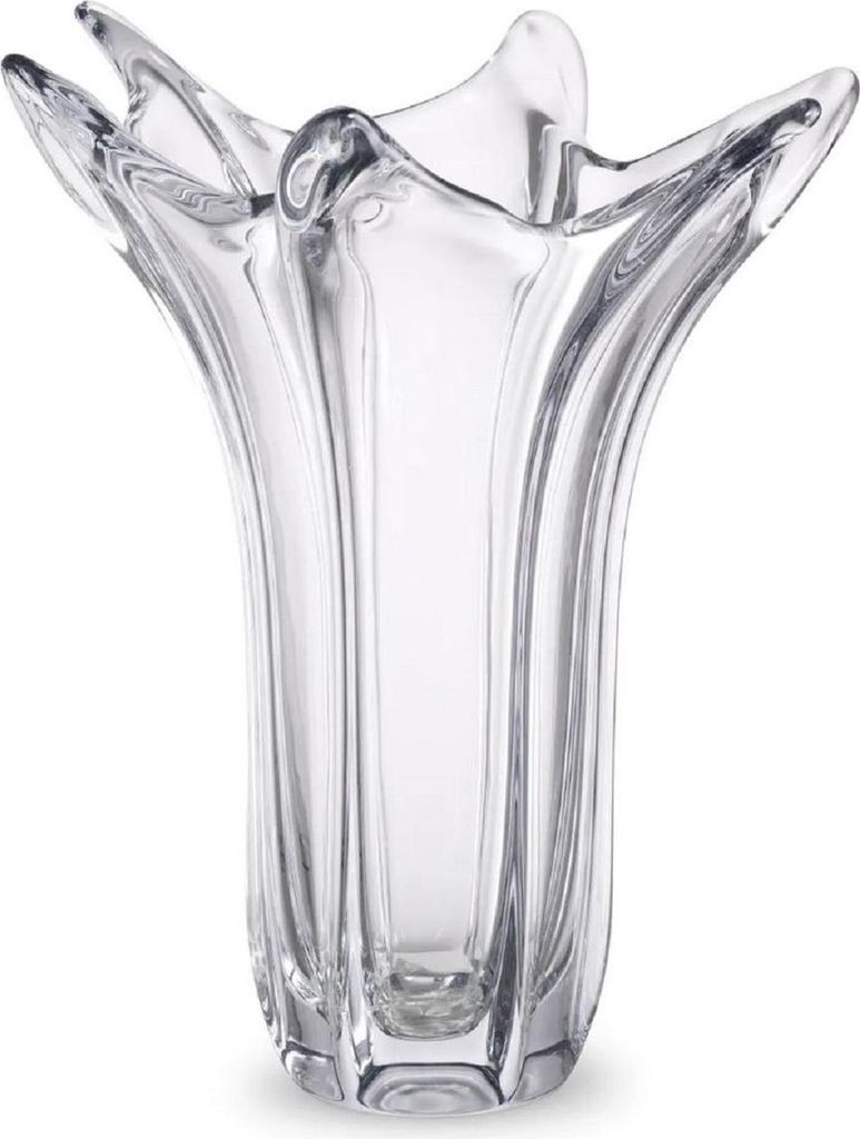 Casa Padrino Luxus Glas Vase Ø 32 x H. 35 cm - Mundgeblasene Blumenvase - Deko Blumenvase - Deko Accessoires - Deko Glas Vasen - Luxus Accessoires