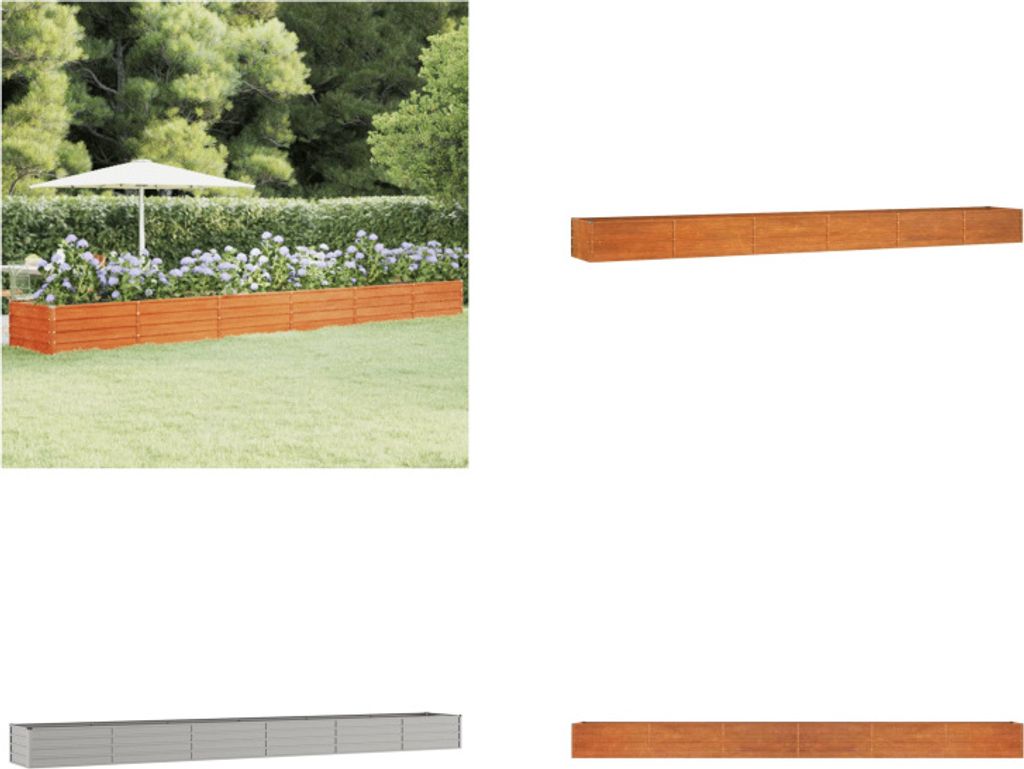 vidaXL Hochbeet Rostig 600x80x45 cm Cortenstahl - Hochbeet - Garten Hochbeet - Blumenkasten - Frühbeet