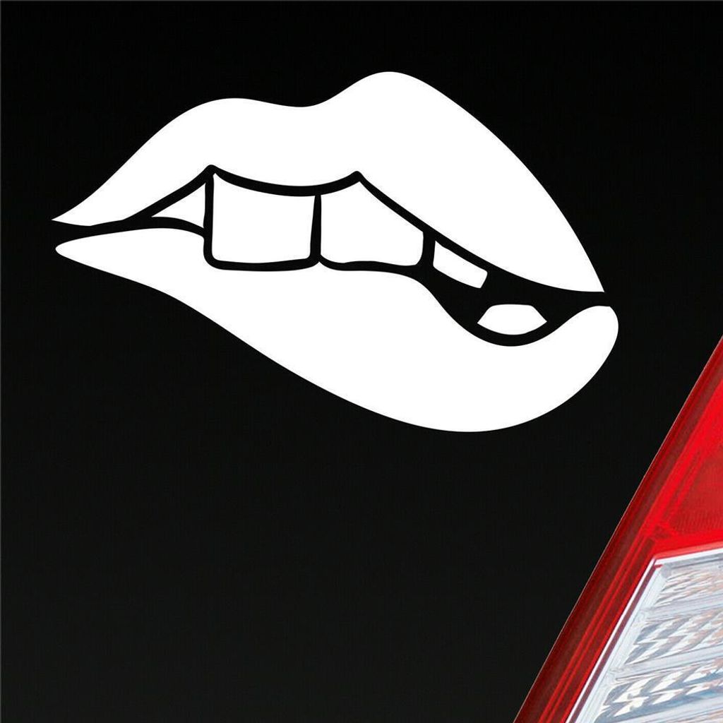 Auto Aufkleber Sexy Lippen Beißen Kussmund Erotisch Devot Produktbild 
