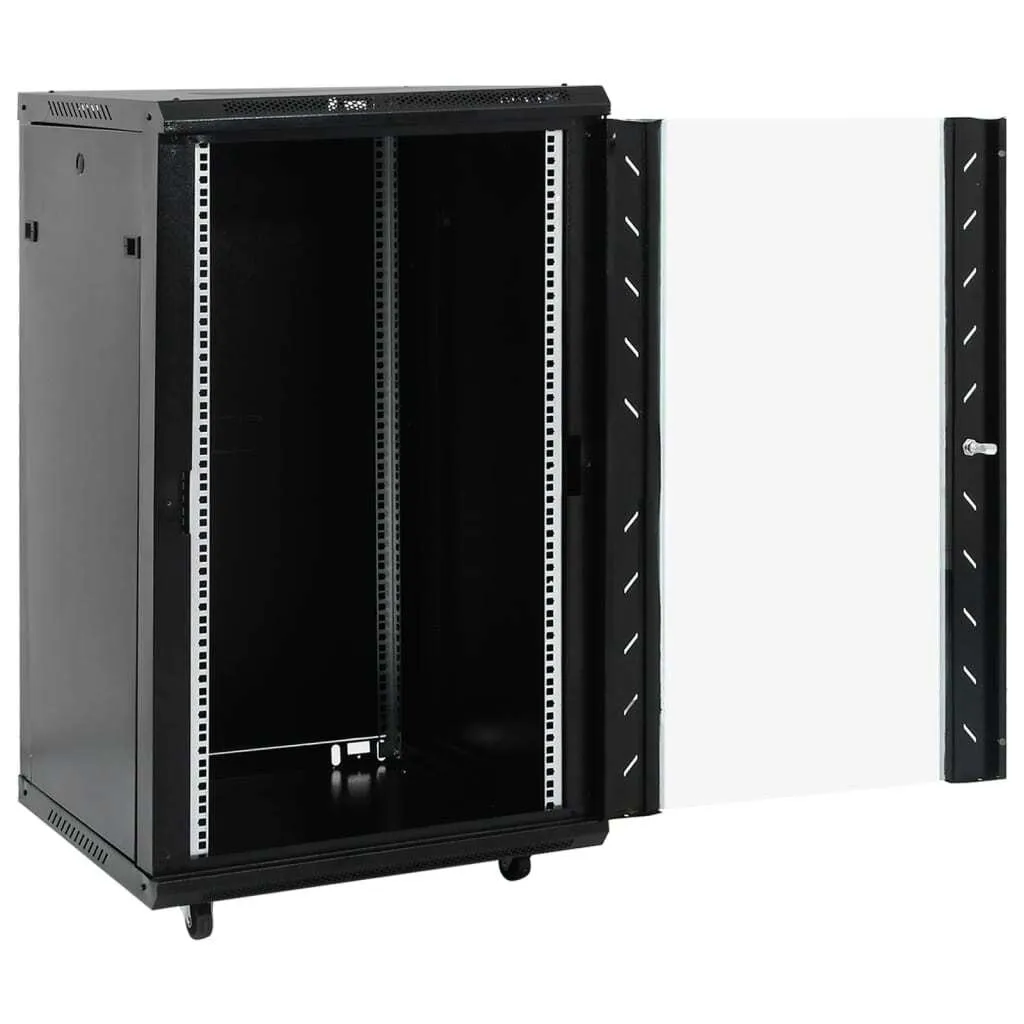 vidaXL Armoire réseau 18U sur roulettes 19 pouces IP20 60x60x100 cm