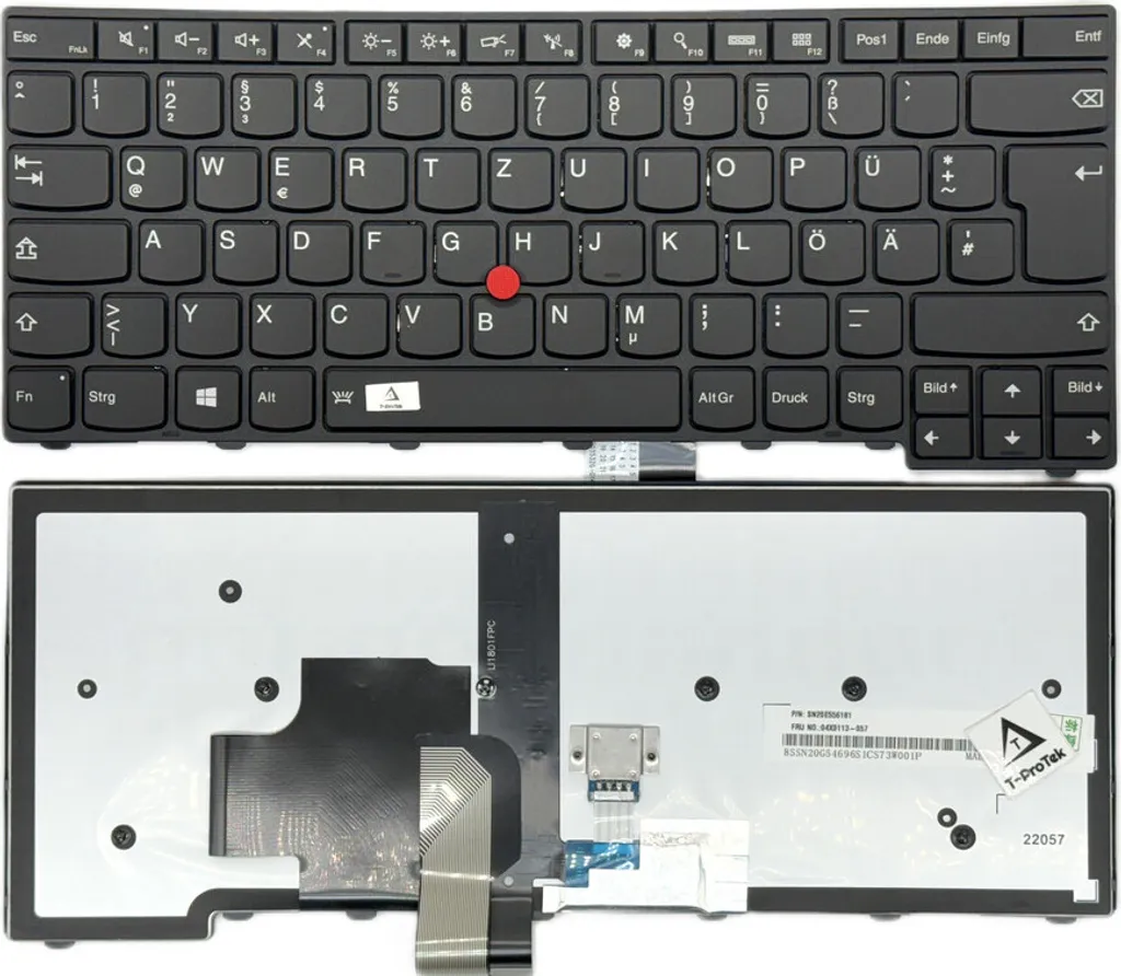 Clavier Rétroéclairé Noir Layout Allemand Compatible BL-85D0
