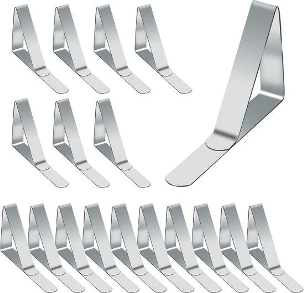 Pinces à Nappe en Acier (x18) - Idéal Pique-nique et Restaurant Triangle