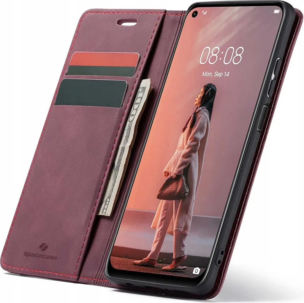 SPACECASE Custodia Portafoglio Huawei P40 Lite Rosso - Protezione Premium