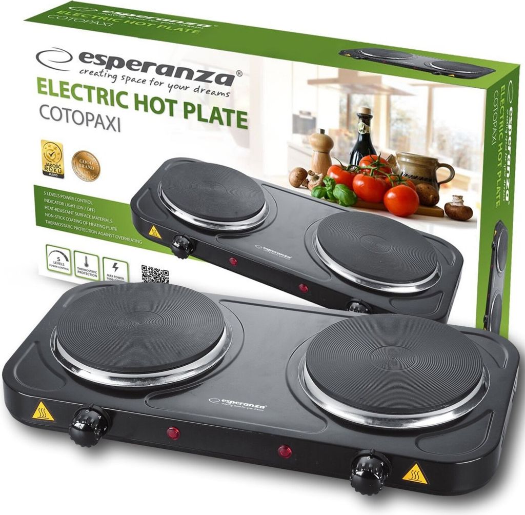 Esperanza Elektroherd Cotopaxi Tragbar 2 Brenner 2000 W Produktbild 7