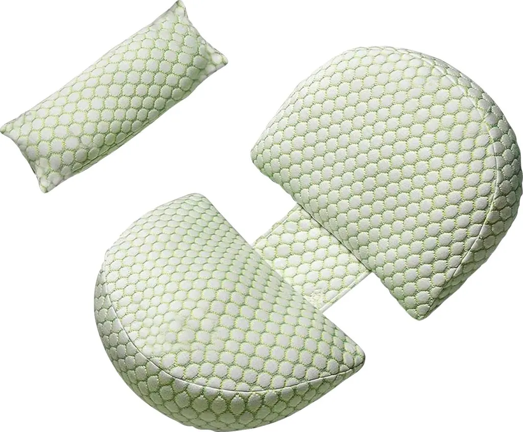 Coussin d'allaitement déhoussable vert - Oreiller de maternité doux