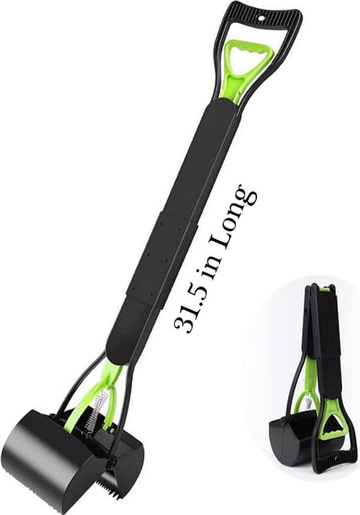 Große Hundekotschaufel 80 cm Extra langer Griff faltbarer Kotenentferner Greifer Picker für Außenbereich Garten/Innenbereich Katzen und Hunde Ti...