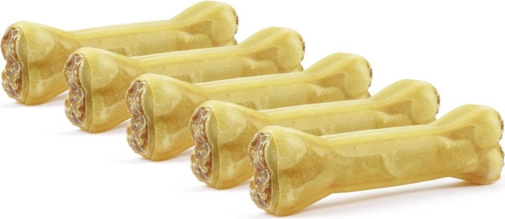 DOGBOSS 100% Natur Kauknochen - Hundeknochen, Rinderhaut mit Lamm, 5 Stück 17 cm
