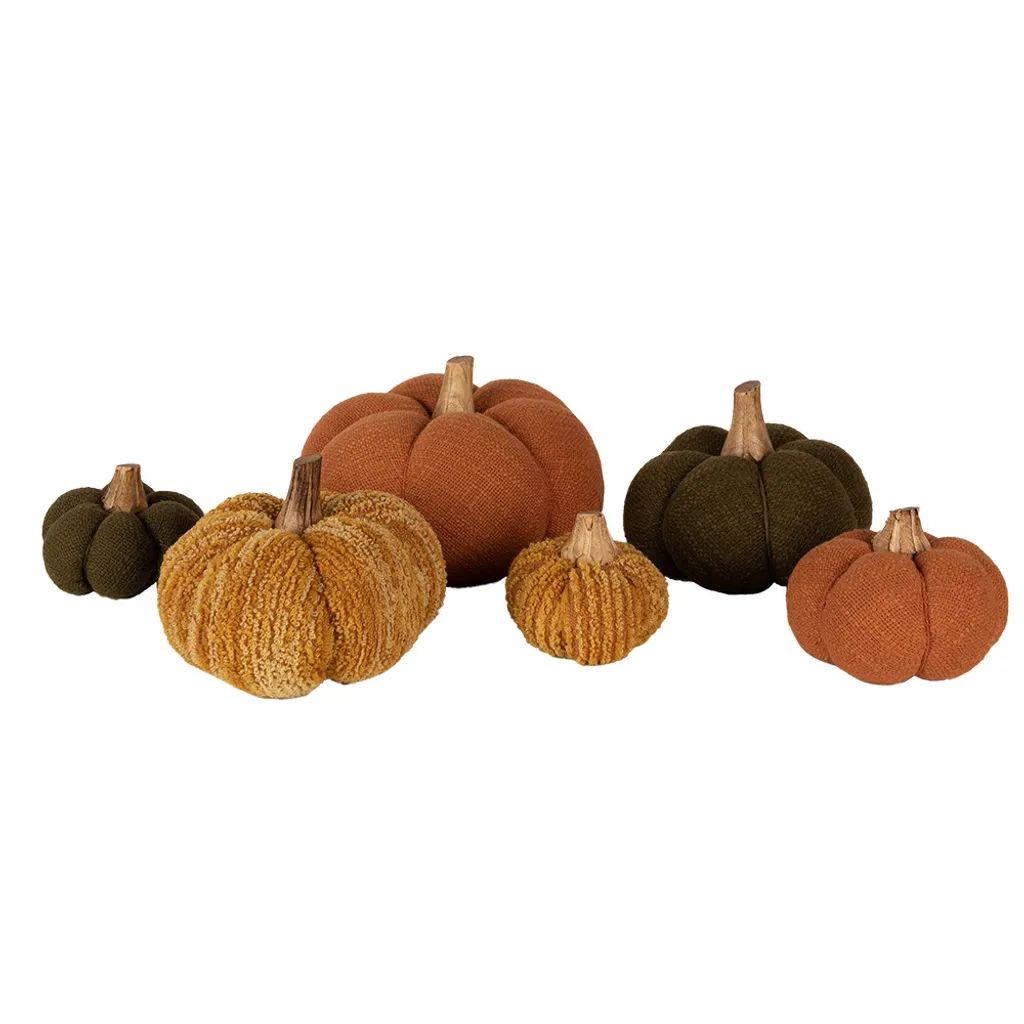 Citrouille Décorative d'Automne 13 cm Jaune Orange Clayre & Eef - 3