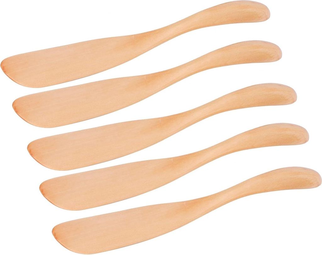 5 Stück Holzbuttermesser Käse Streuer Marmeladenmesser - Japanisches Stil Tortenmesser - Küchenutensilien - Kleine Käsemesserset - Erdnussmarme...