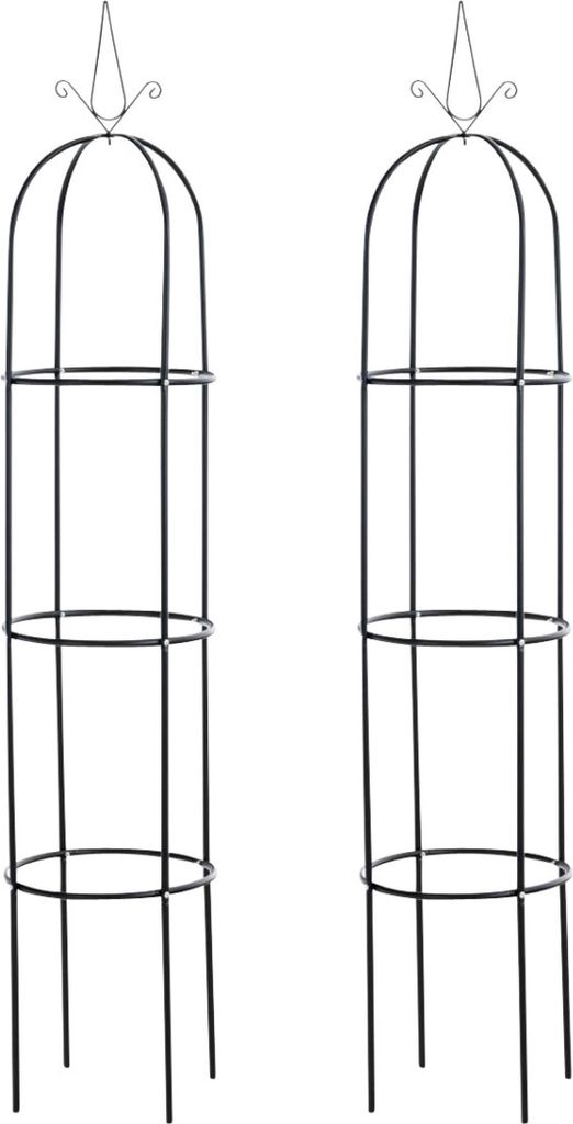 TPFGarden 2er Set Rosensäule Roman schwarz