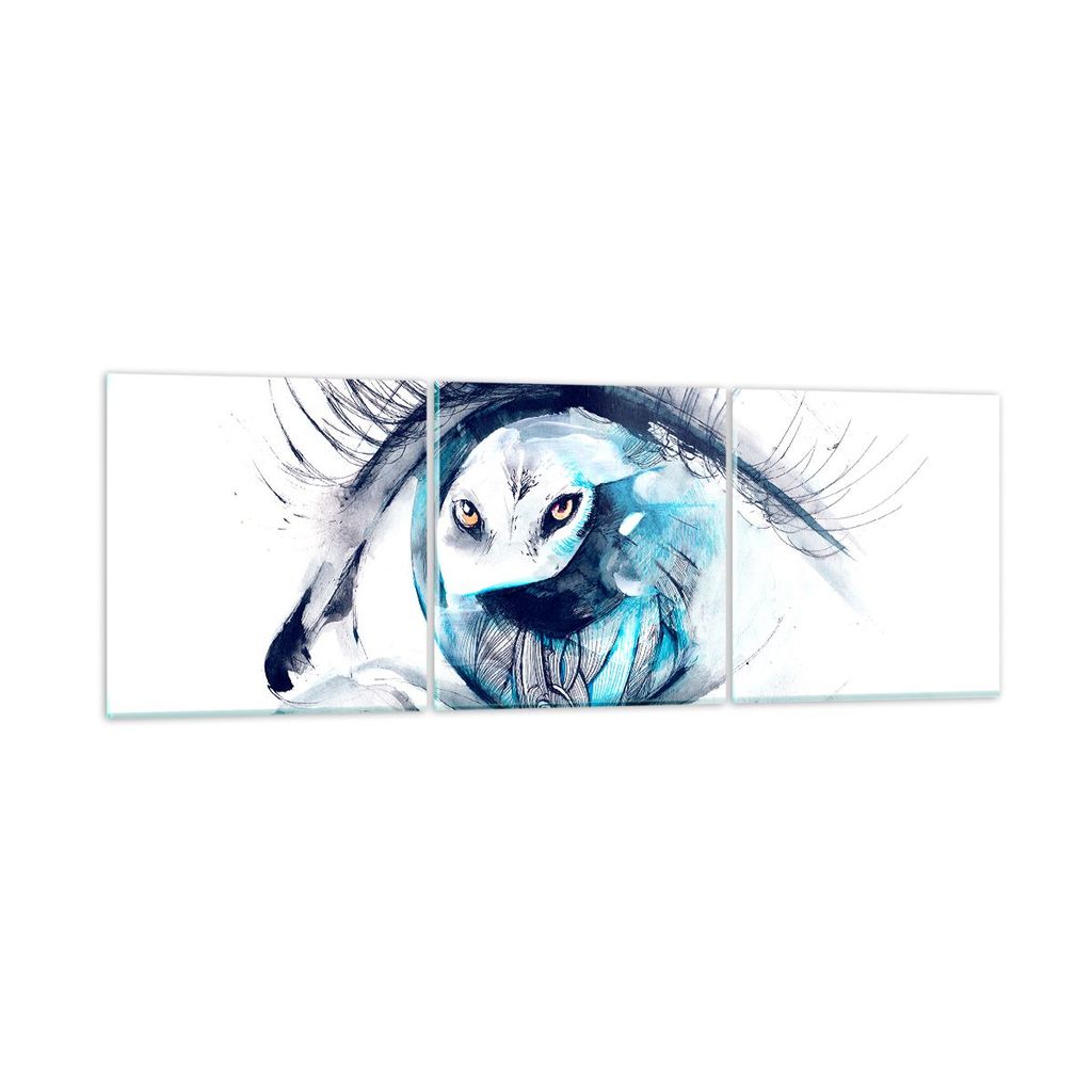 Bilder auf glas - Wildnis fantasie Augapfel illustration - 90x30cm - Glasbilder - Wandbilder - Kunstdruck - Wanddekoration aus Glas - Glas Bilder -...