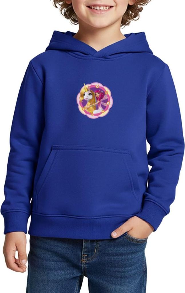 Spreadshirt Mia and Me Einhorn Onchao Und Mia In Centopia Kinder Premium Hoodie, 110/116 (4 Jahre), Royalblau