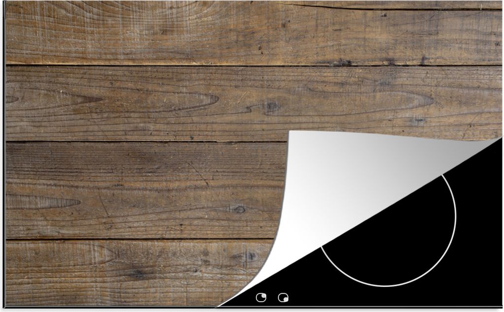 KitchenYeah Herdabdeckplatte Holzbretter mit einer besonderen Struktur , 80x52cm, Küche Deko, Glaskeramikfeld Herdabdeckung, Abdeckplatte fùr K...