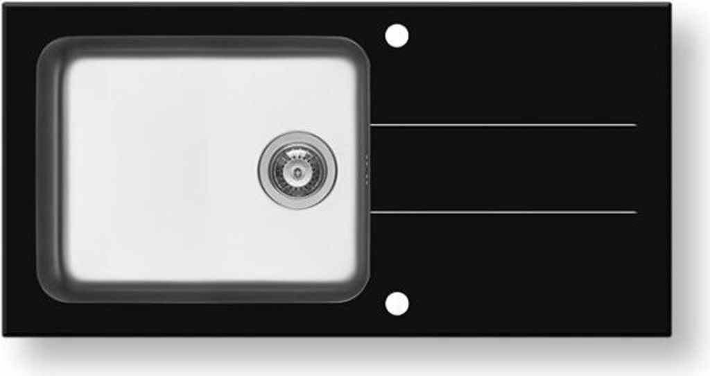 Pyramis Einbauspüle Concerto Plus 100x50 Black 1B 1D Edelstahl & Glas 109507530