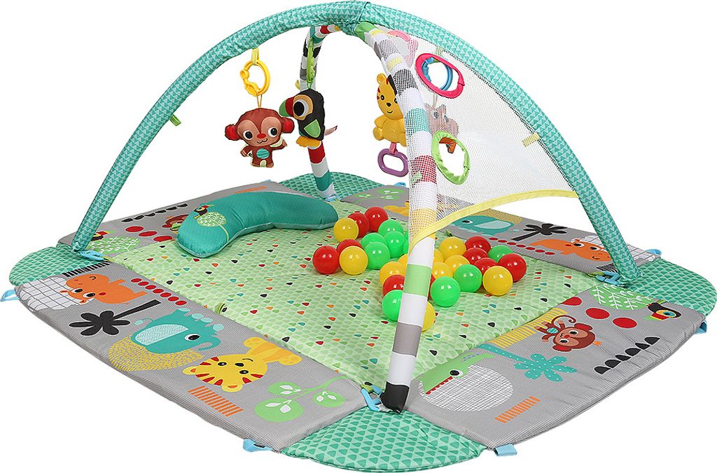 Krabbeldecke mit Spielbogen und 30 sensorischen Bällen Baby Matte interaktive Lernmatte