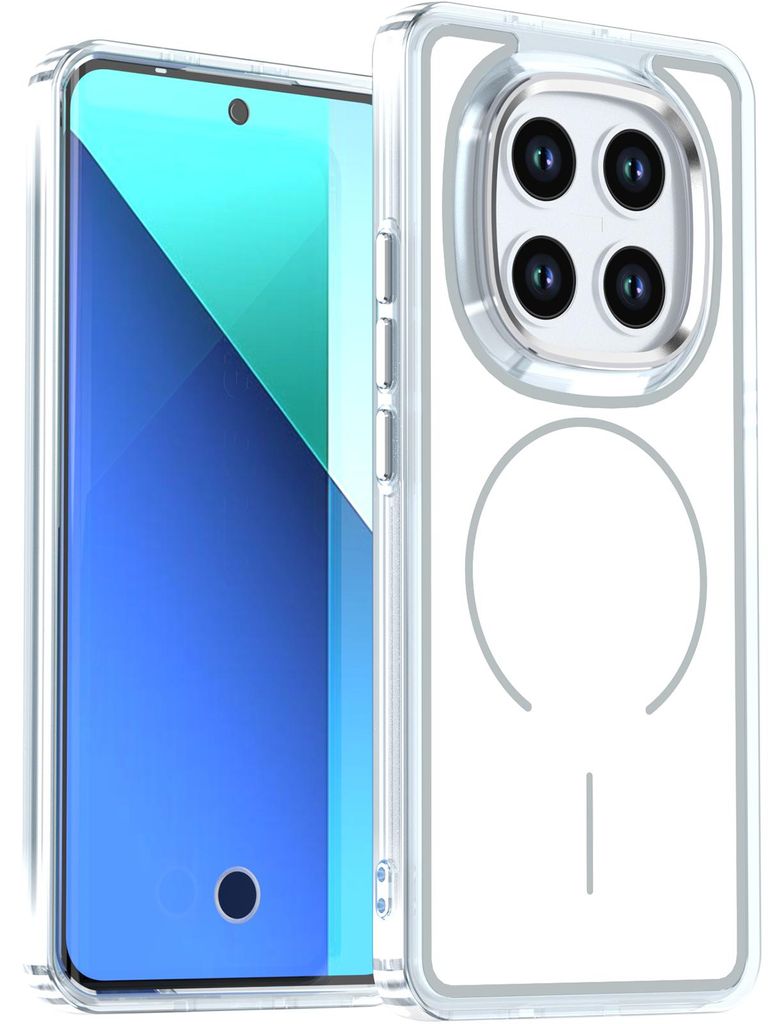 Magnetische Hülle für Xiaomi Redmi Note 15 5G/4G, Dünn Klare Stoßfest Handyhülle, Kompatibel mit MagSafe Weiß