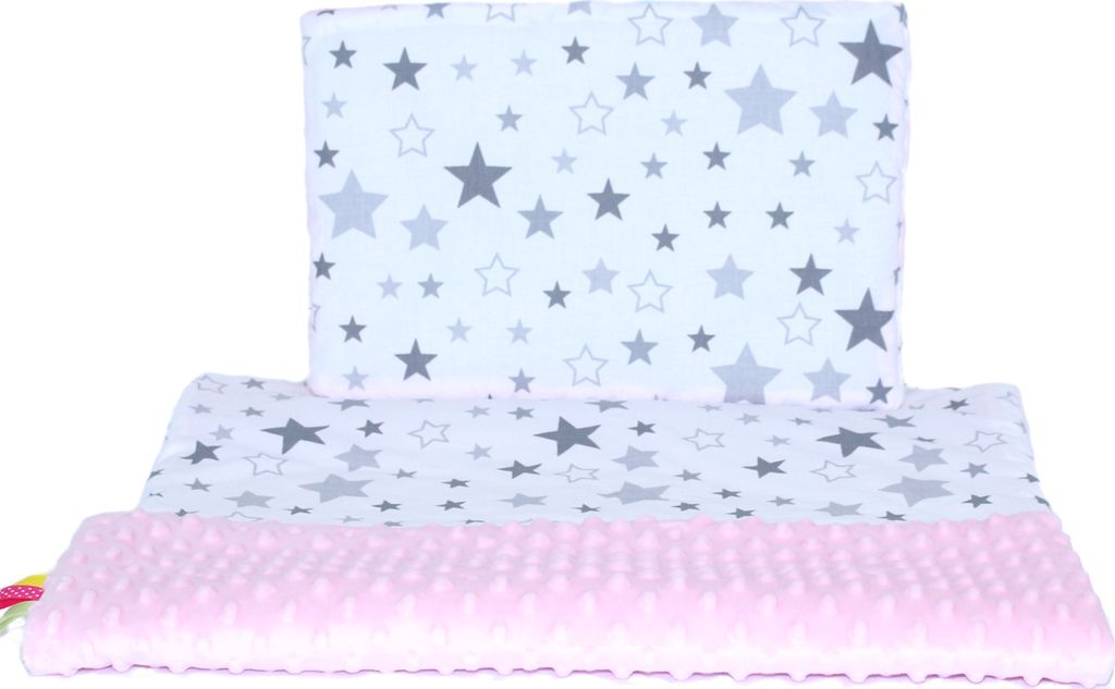 Minky Baby Kinderwagenset Kuscheldecke Kinder Decke Kissen Produktbild 