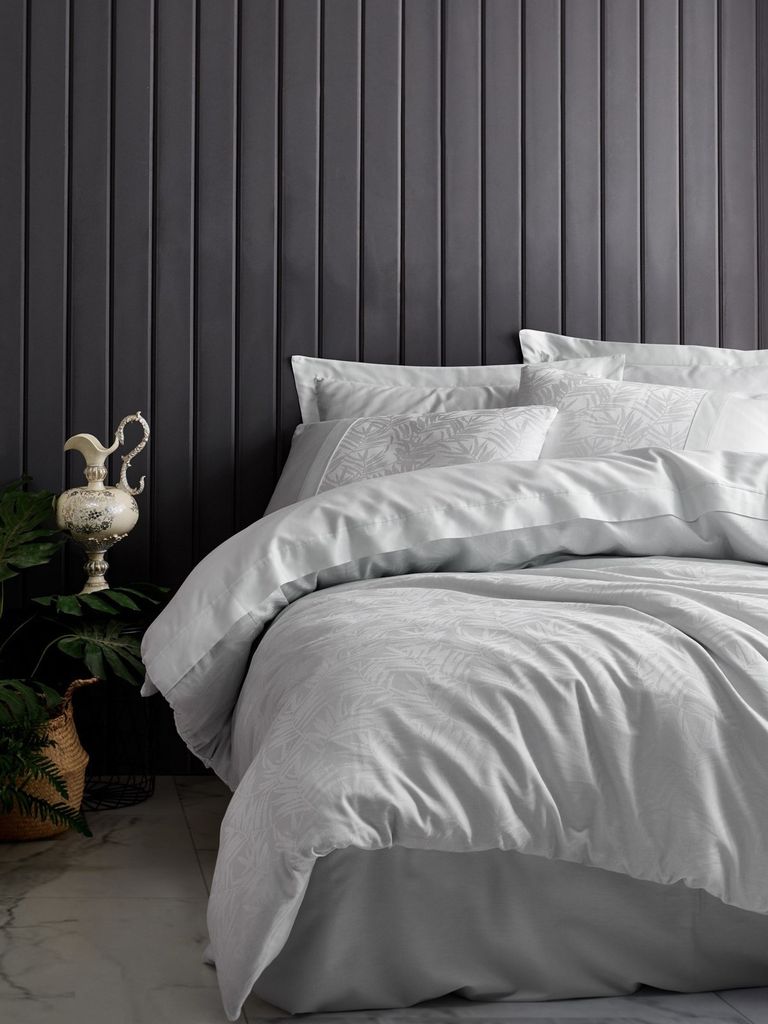 L'Essentiel Linge de Maison, Leaf - Ice Blue, Bettwäsche-Set, Bettwäsche-Set, 100 % Baumwollsatin, 200 x 220 cm