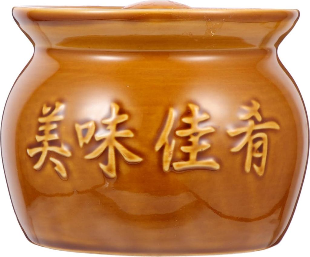 Keramische Bratpfanne mit Deckel - Keramik-Schmortopf 500 ml für Suppe - Chinesische Mini-Suppenschale für den Hausgebrauch
