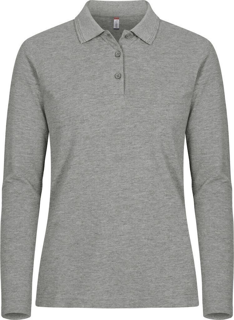 Damen Langarm Polohemd Manhattan mit 3-Knopf-Leiste, Produktbild 