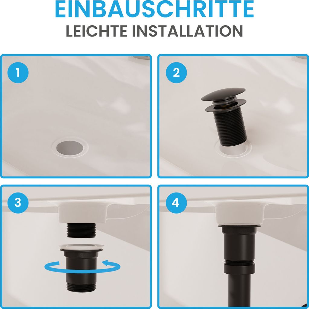 Bächlein Pop Up Ablaufgarnitur ohne Überlauf für Produktbild 4
