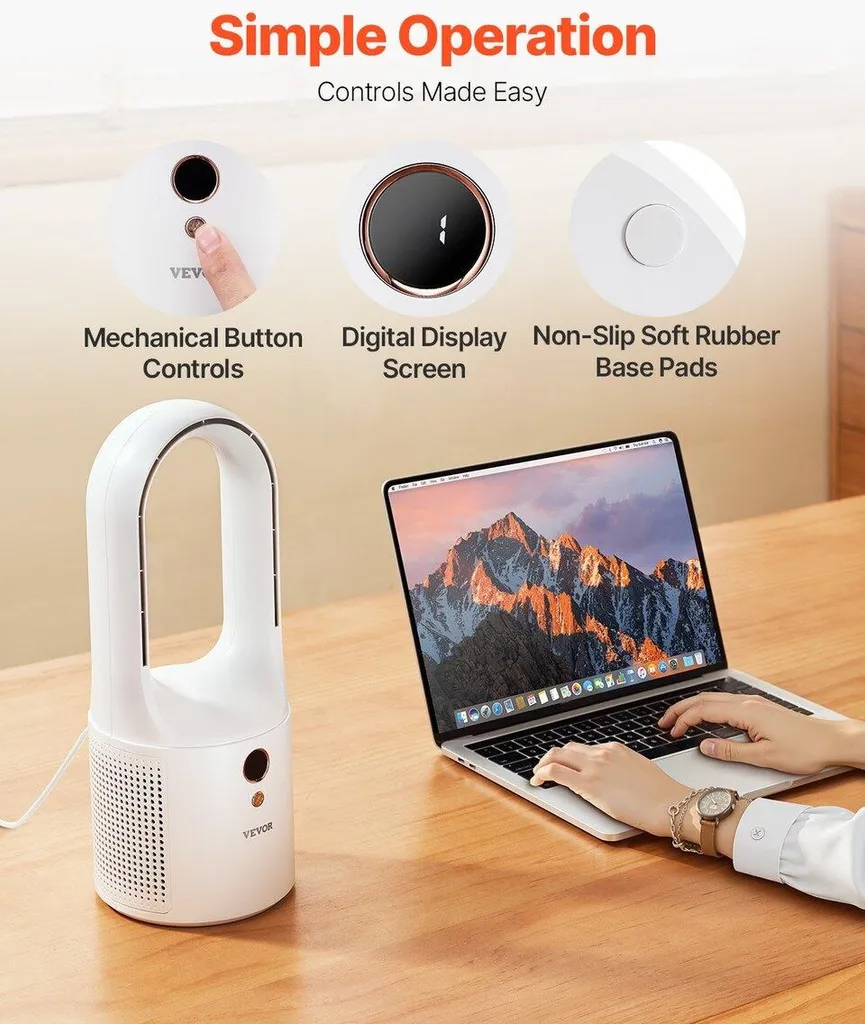 Ventilatore Desktop 12.99 Pollici Bladeless | Design Moderno White - 5