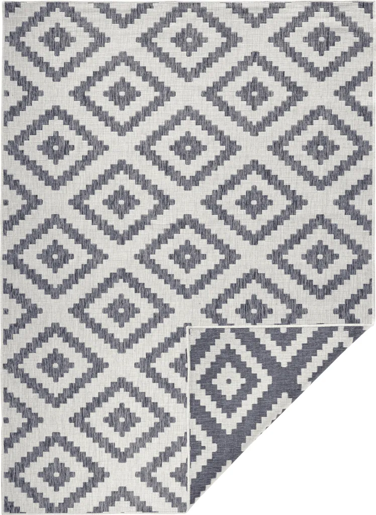 Tapis de Jardin Gris et Crème Malta Twin Idéal pour Intérieur/Extérieur