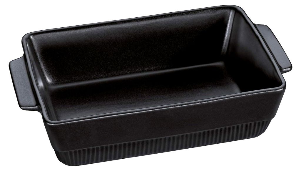 Rechteckige Auflaufform Chalet, 35 x 21 cm, Schwarz, Ofenkeramik
