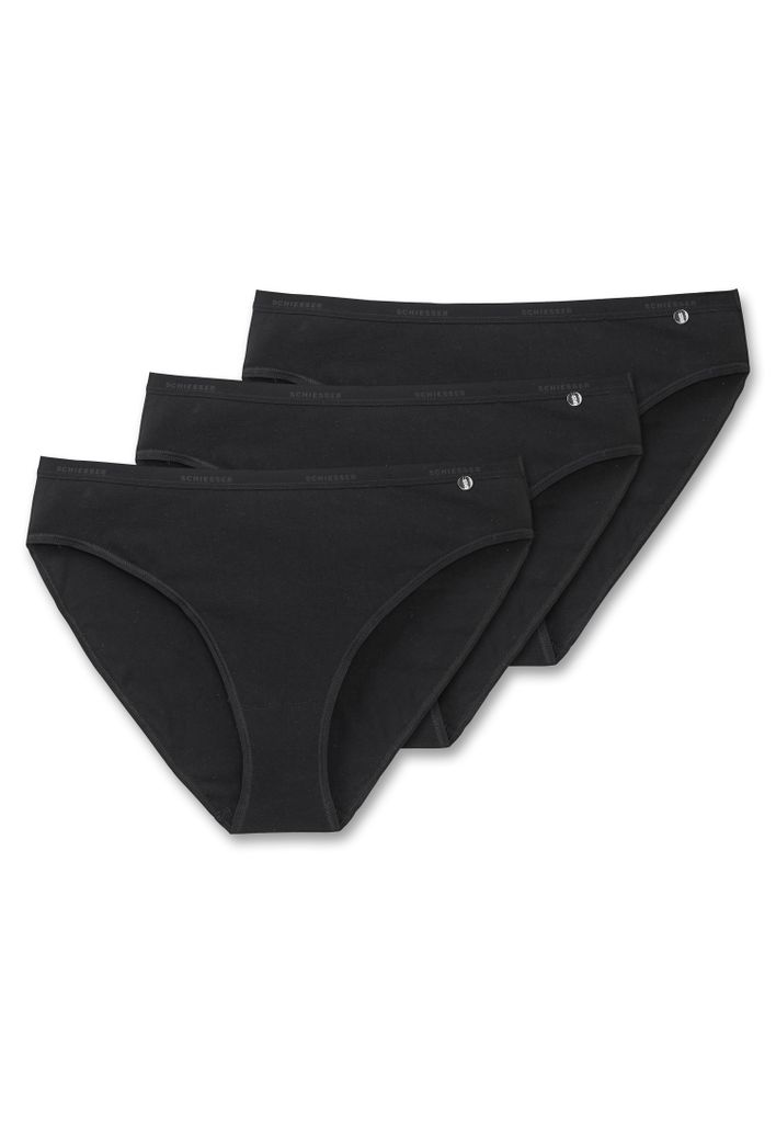 Schiesser Tai-Slip pants panty damen 3er-Pack 95/5 schwarz 38