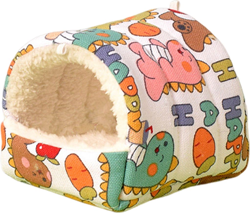 Hamsternest, warm, süßes Cartoon-Muster, Meerschweinchenhaus, komfortables Hamsterversteck für kleine Tiere