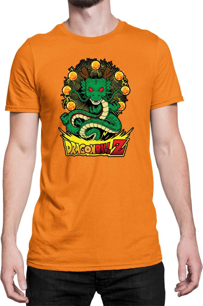 Herren T-Shirt Dragon Anime Manga Ball Z Shenron 03, Man XL / Orange