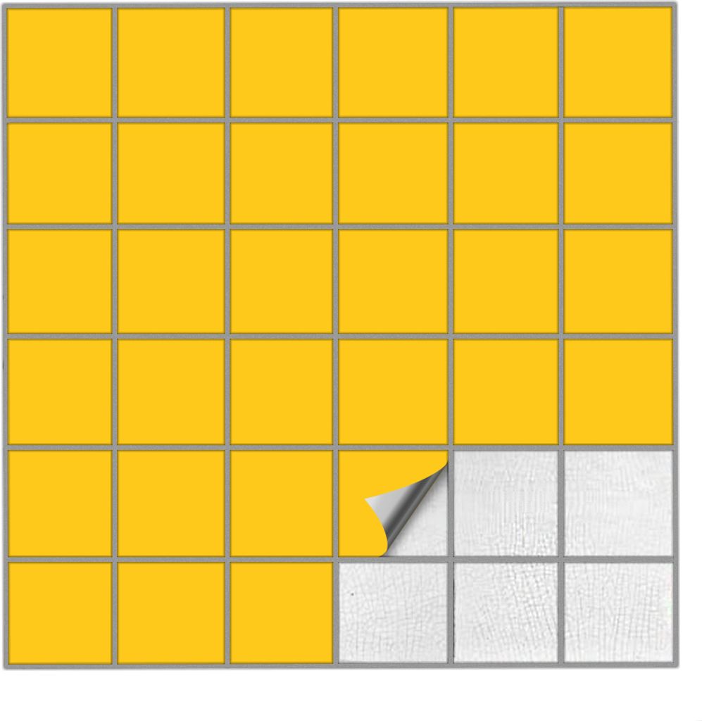 Fliesenaufkleber Für Bad, Küche etc Gelb 21 matt 7,5 x 7,5 cm 25 Stück