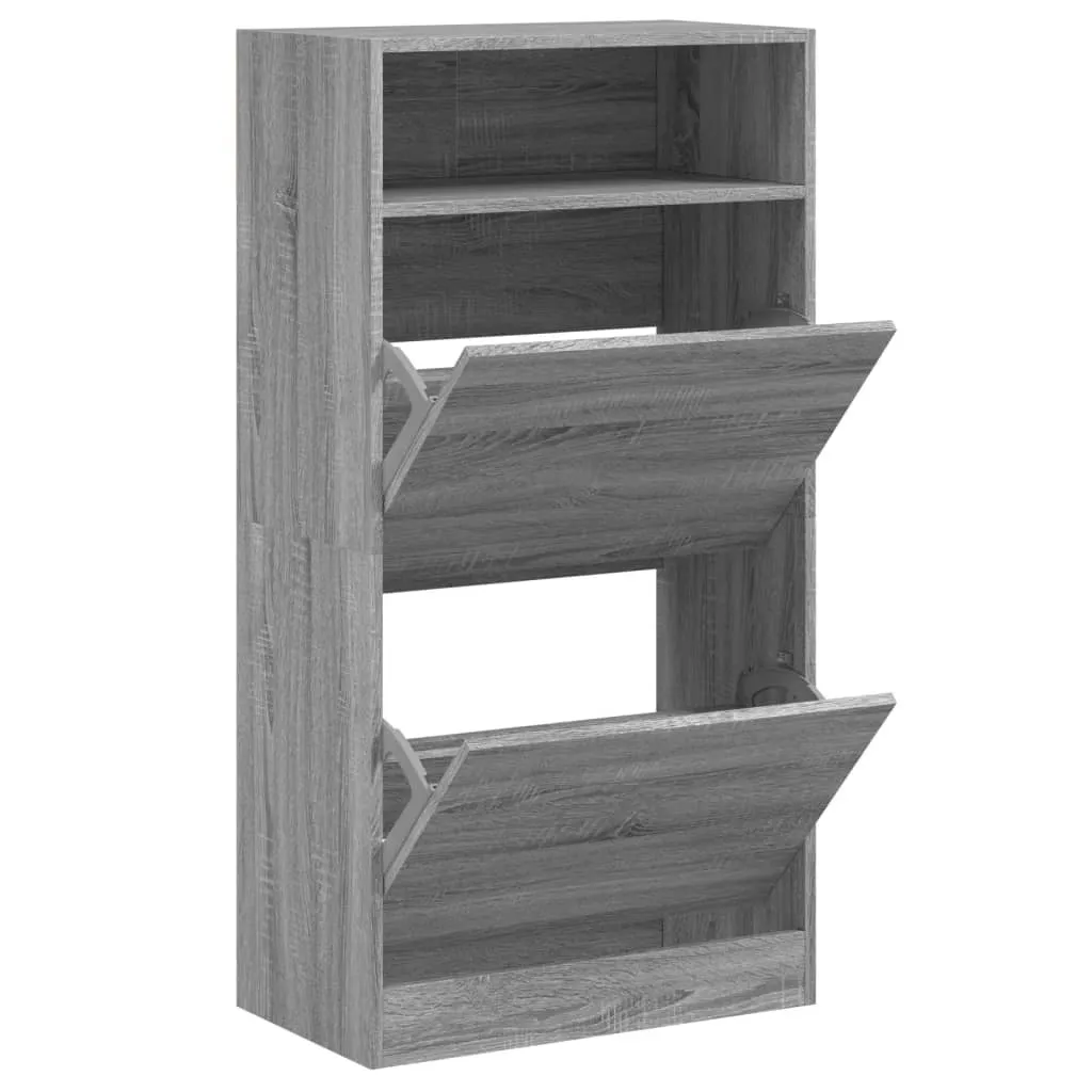 Arredo Ingresso Moderno: Scarpiera Sonoma Grigia 60x34x116 cm