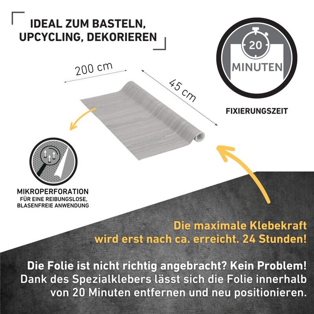 Perfect Fix Klebefolie Kiefer grau - 90x210cm