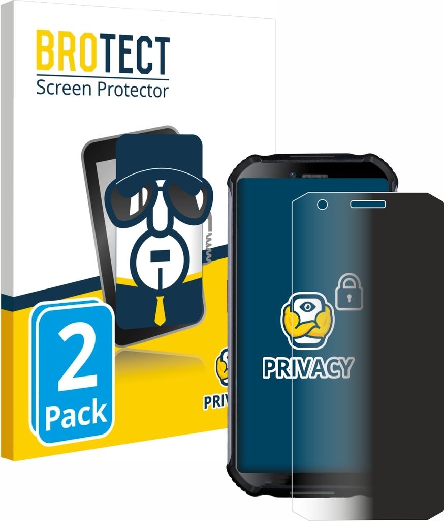 2x BROTECT Sichtschutzfolie für Doogee S41 Plus Anti-Spy Privacy Sichtschutz Blickschutz Folie Blaulicht-Schutz