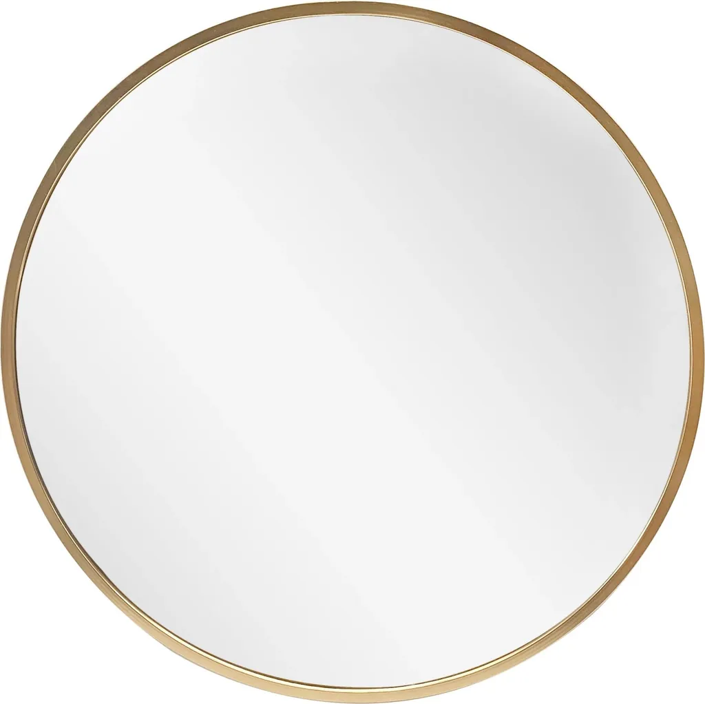 Miroir Noemie pour salon et entrée - Rond Ø60cm doré - Idéal pour votre déco