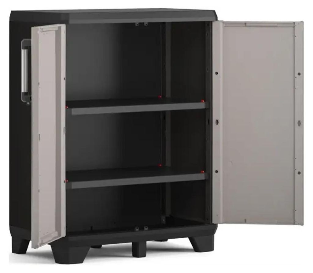 Keter Lagerschrank Niedrig Pro Schwarz und Grau Produktbild 