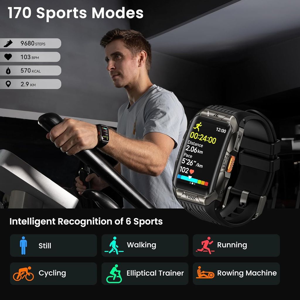 2024 KOSPET TANK X2 Ultra Smartwatch Fitness Tracker AMOLED