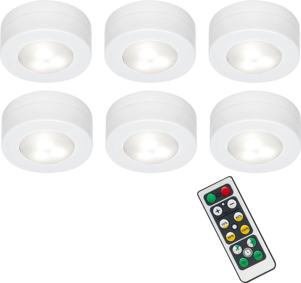 LED Schranklicht Tastschalter Fernbedienung Dimmbar W weiß Kunststoff Briloner