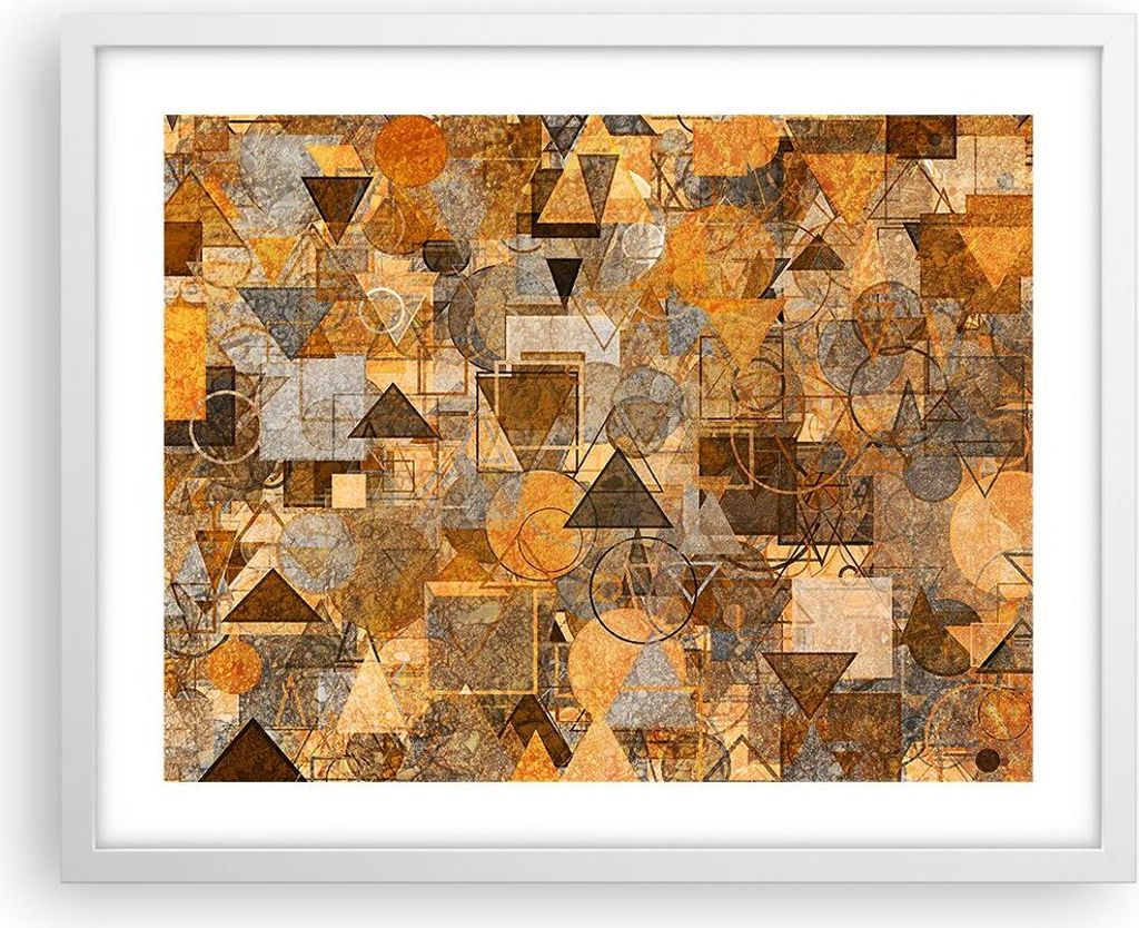 Gerahmtes Poster - Weißer Rahmen - Abstraktion modern - 50x40 cm - Wand Bild - Wanddeko - Wandbilder - Kunstposter - Wandposter - Bilderrahmen - B...