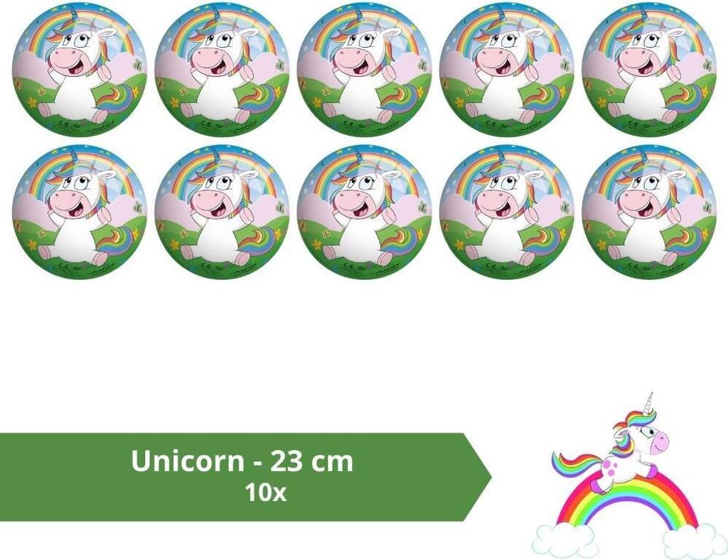 Ball - Vorteilspack - Einhorn - 23 cm - 10 Stück